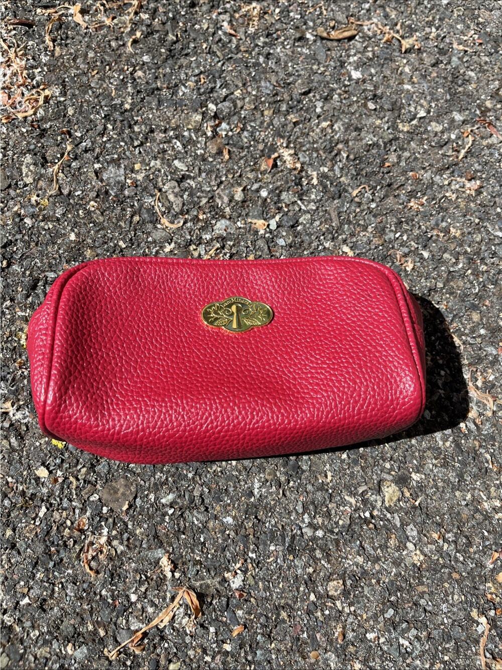 Bare Minerals red pebbled makeup bag